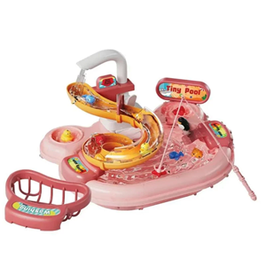 اسباب بازی سینک ظرفشویی و سرسره ماهی صورتی Dream Play Pool 2 in 1_اسباب بازی